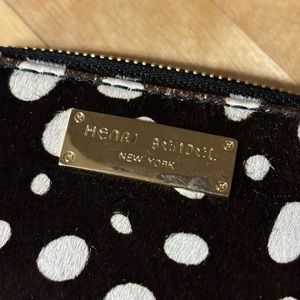 Henri Bendel  animal Print Leather Cowhide Wallet. Carlyle mini haircalf